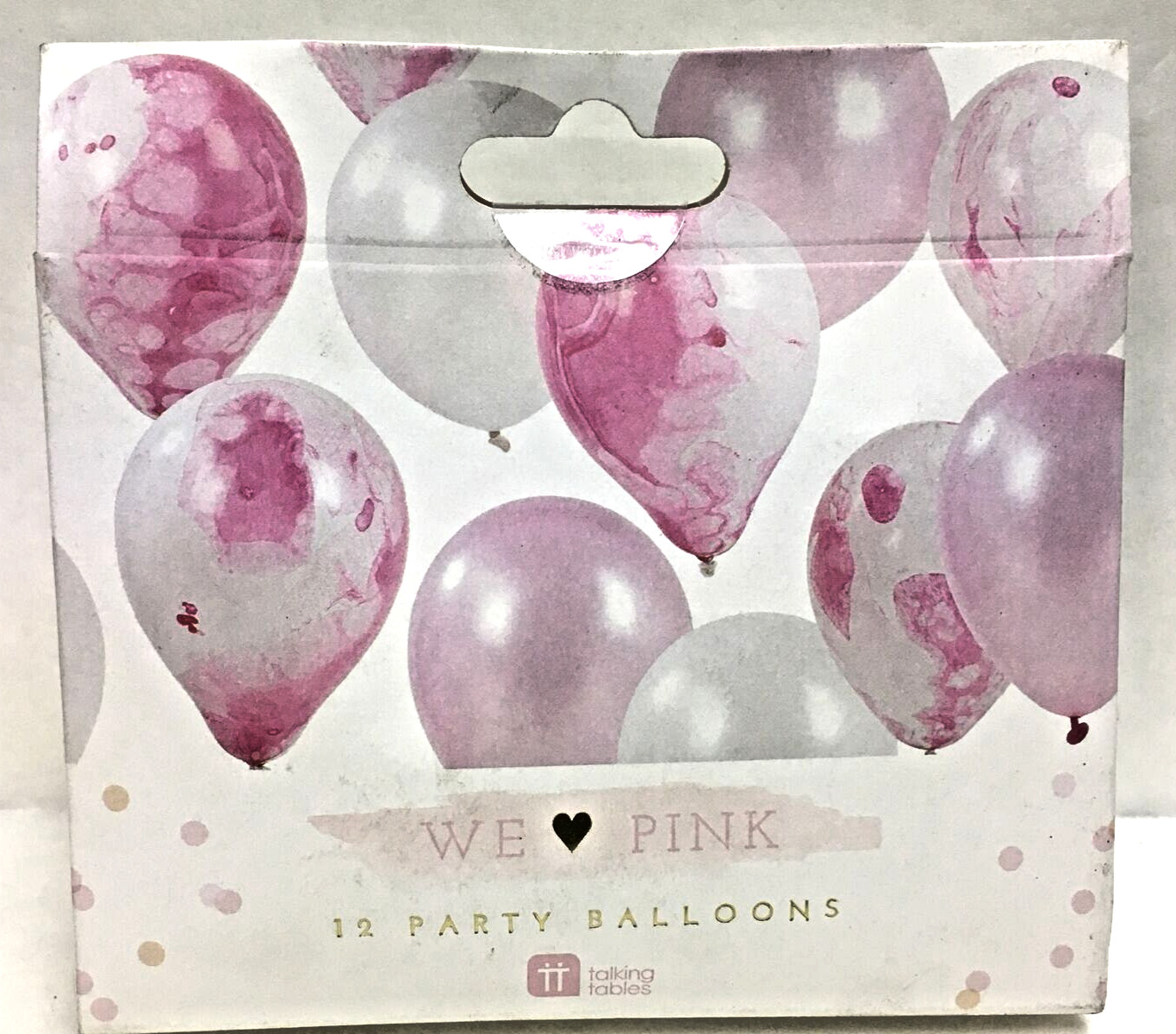 WE LOVE PINK BALLOONS 12 COUNT NIB FOR ANY OCCASION TALKING TABLES