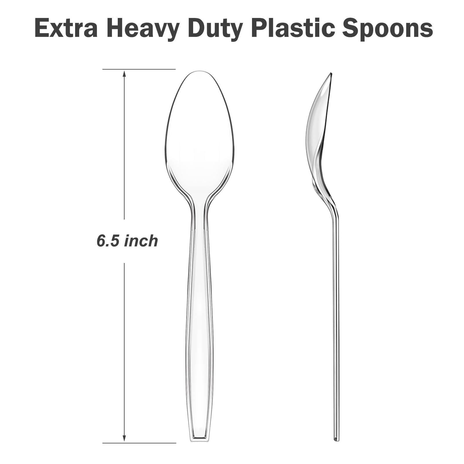 360 Count Clear Plastic Spoons Disposable, BPA-Free, Heat Resistant, Solid an…