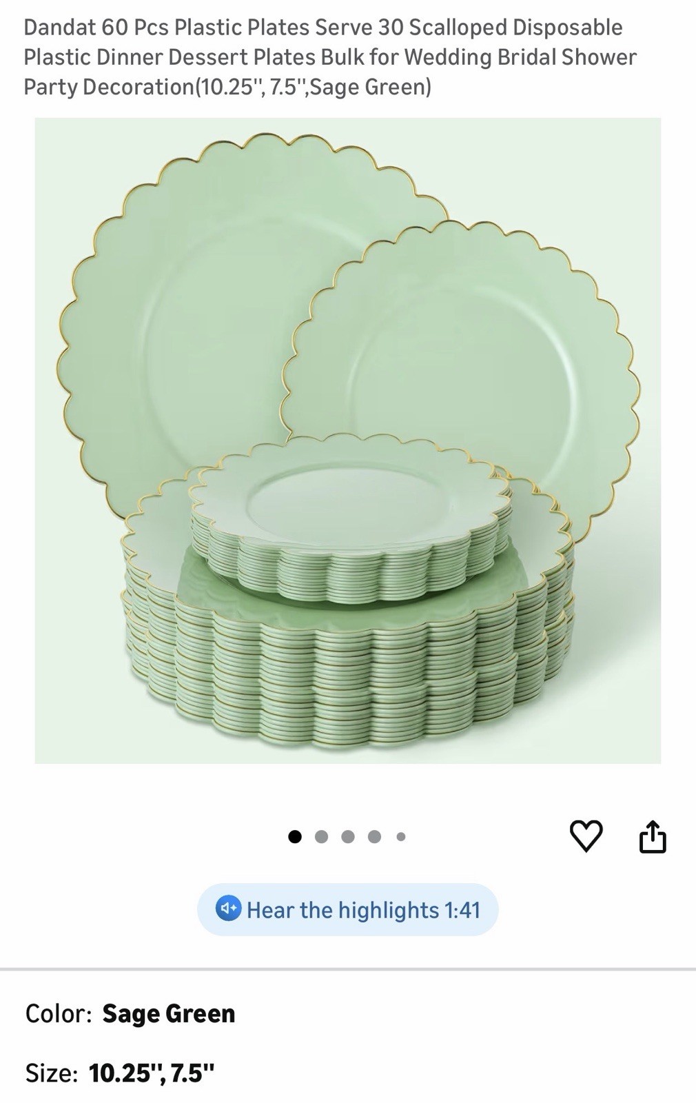 60pcs Disposable Plates Set Elegant Daisy Edge Durable Plastic Tableware New