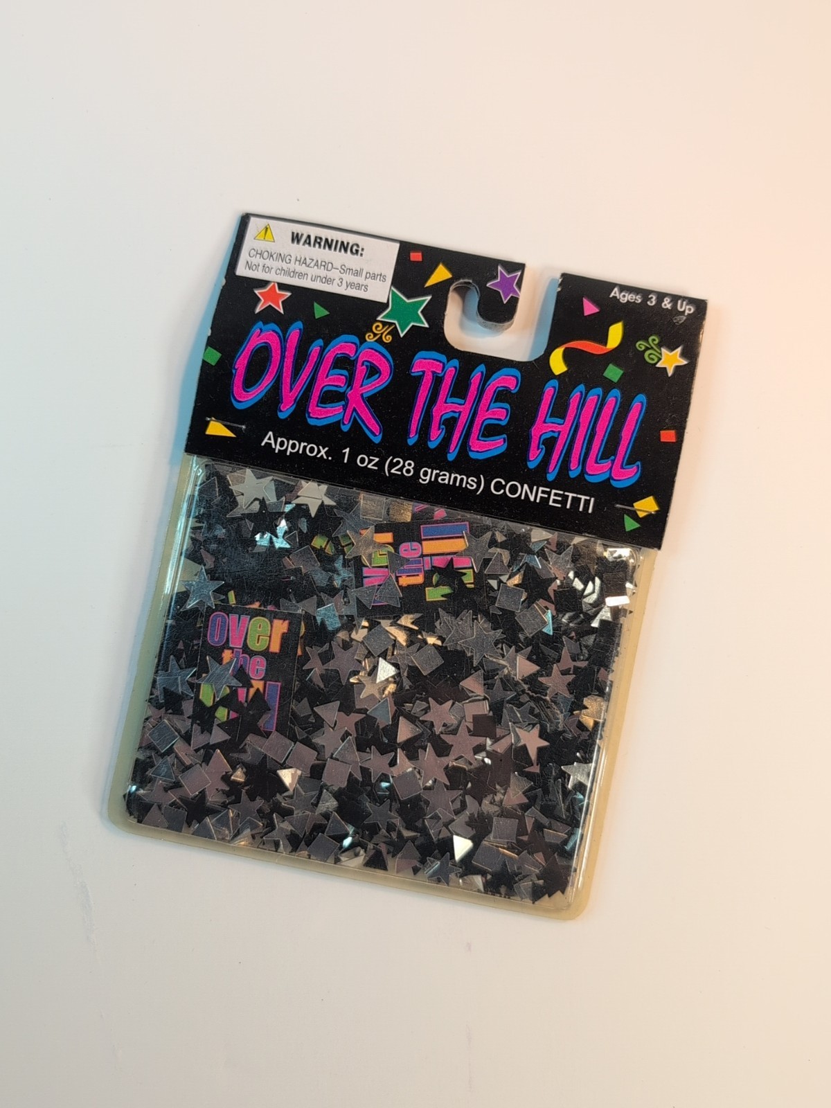 Vintage Over The Hill Confetti 1 oz Milestone Birthday Gag Gift Stars New