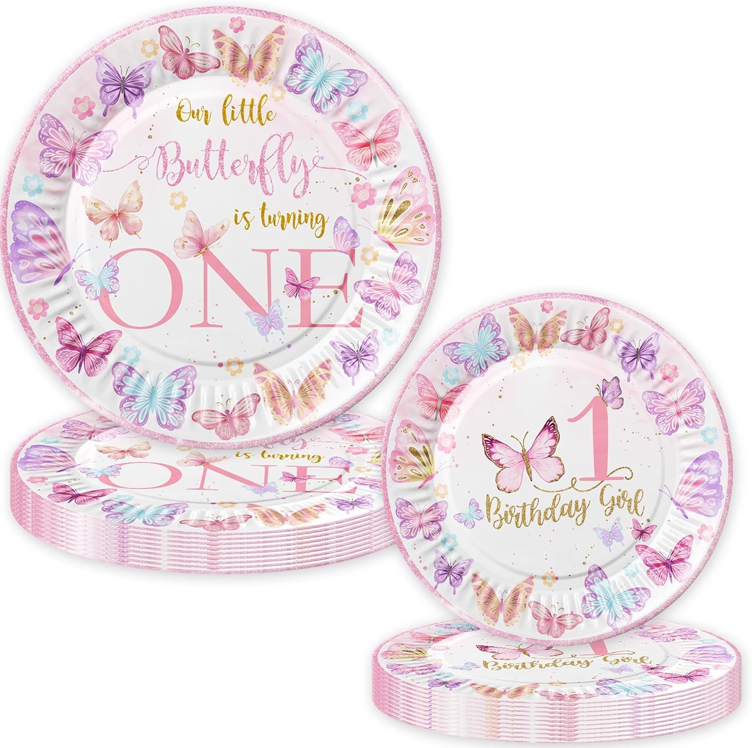 Butterfly First Birthday Decorations Girl Pink Our Little Butterfly is Turning