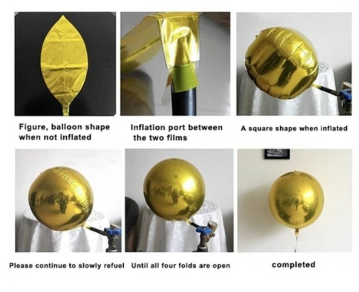 Orb Round Sphere Ball Foil Helium Balloon 4D 15in / 22in Party Event Super Shiny