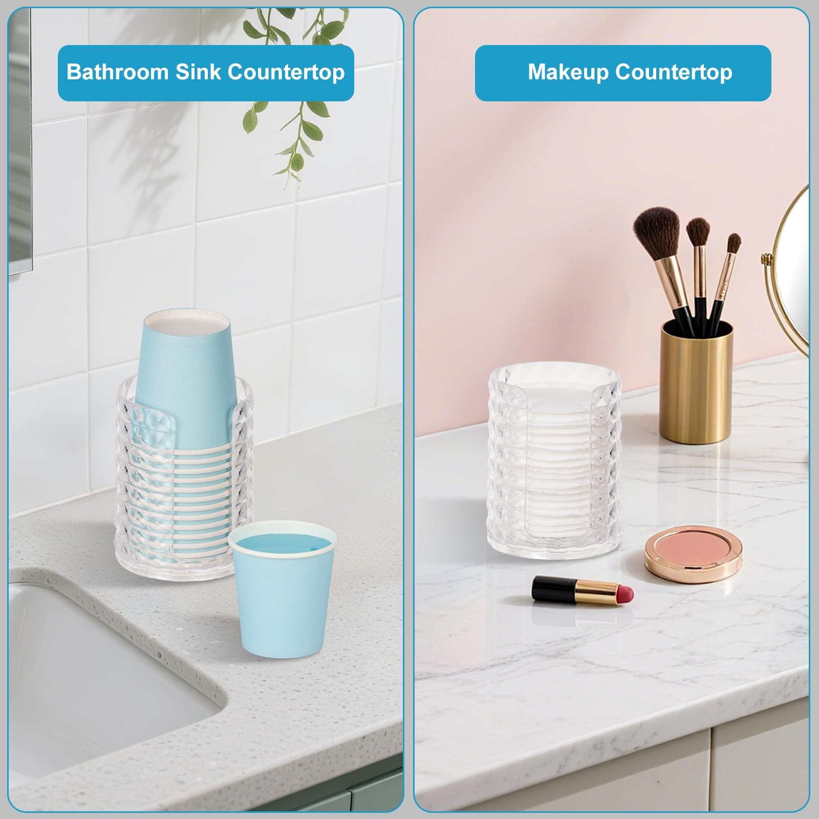 KIMERSE Bathroom Cup Dispenser, Mouthwash Cup Holder for 3oz Small Disposable Ri