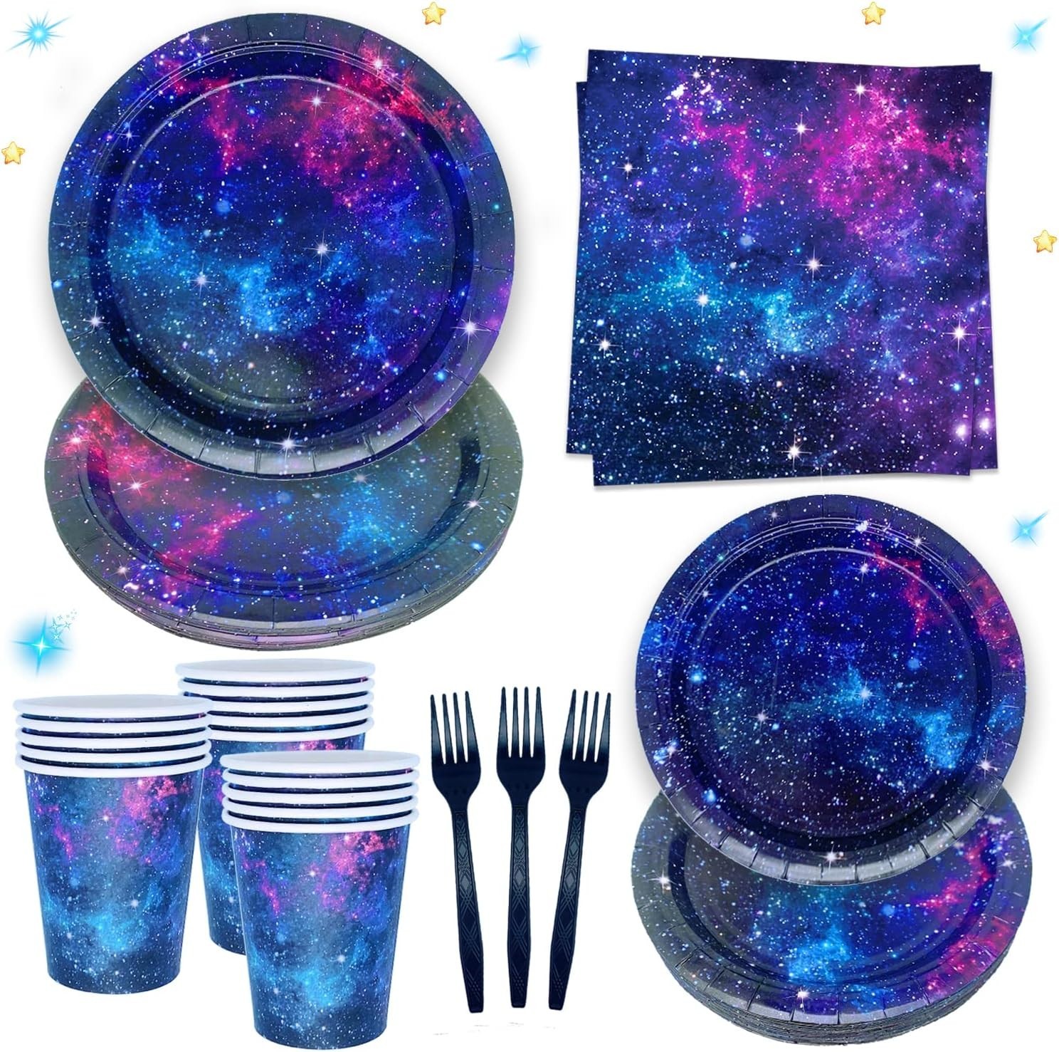 Space Galaxy Birthday Supplies for 24 – Unforgettable Decor for Young Astronauts