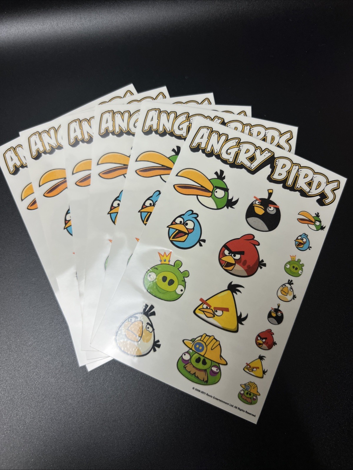 ANGRY BIRDS 102 Temporary Tattoos Party Pack 6 Sheets 2009-2010 Rovio New