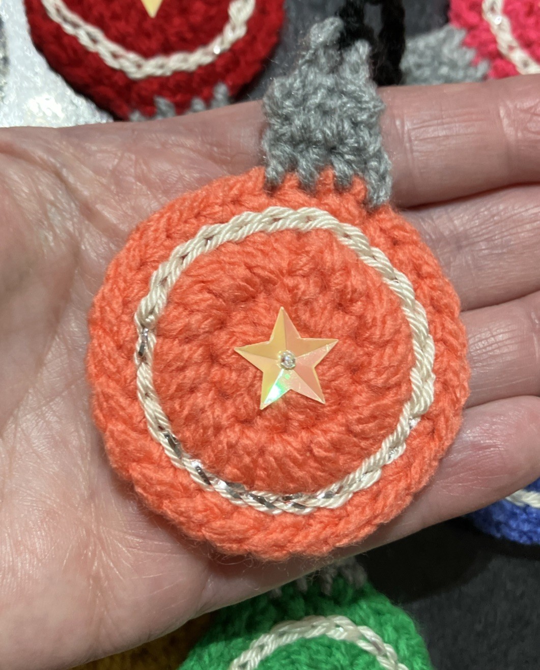 🌈 Rainbow Christmas gift Baubles Bunting Hand Crochet window camper gift