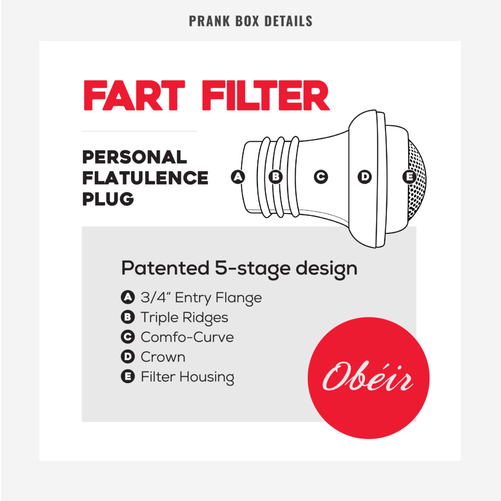 Prank Small 8x6x2 FART FILTER fake Gag Funny PARODY Joke Gift Box potty toilet