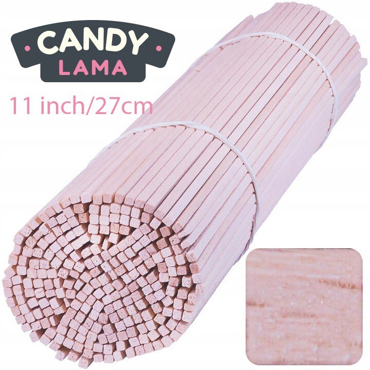 Cotton Candy High-Quality BEECH WOOD Square Sticks 11 inch/27cm 200 pcs