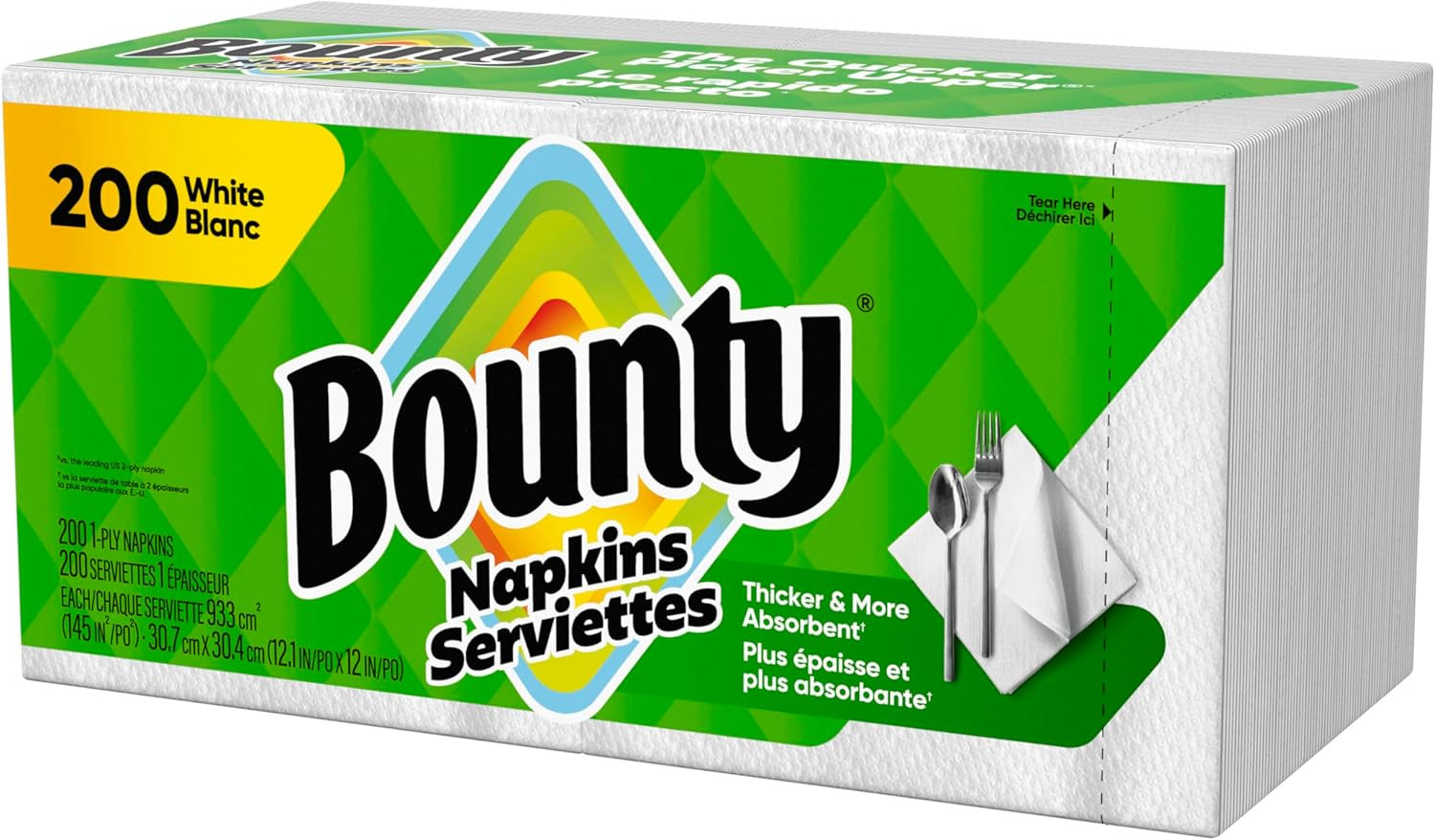 Paper Napkins, White, 200 Count, Packaging May Vary