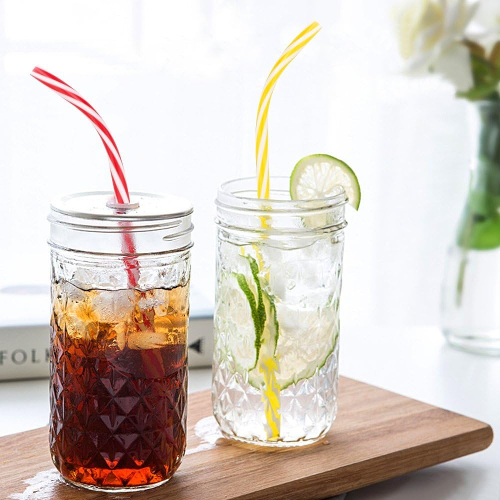 30 Pieces Reusable Plastic Straws Bpa-Free 9″ Colorful Printing Hard Platic Stri