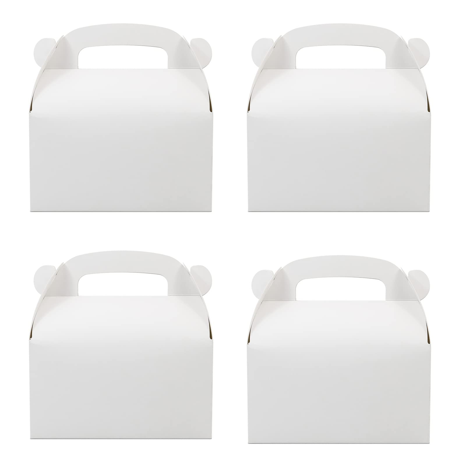 30-Pack White Party Favor Treat Boxes, Goodie Gable Gift Boxes with Handles. …