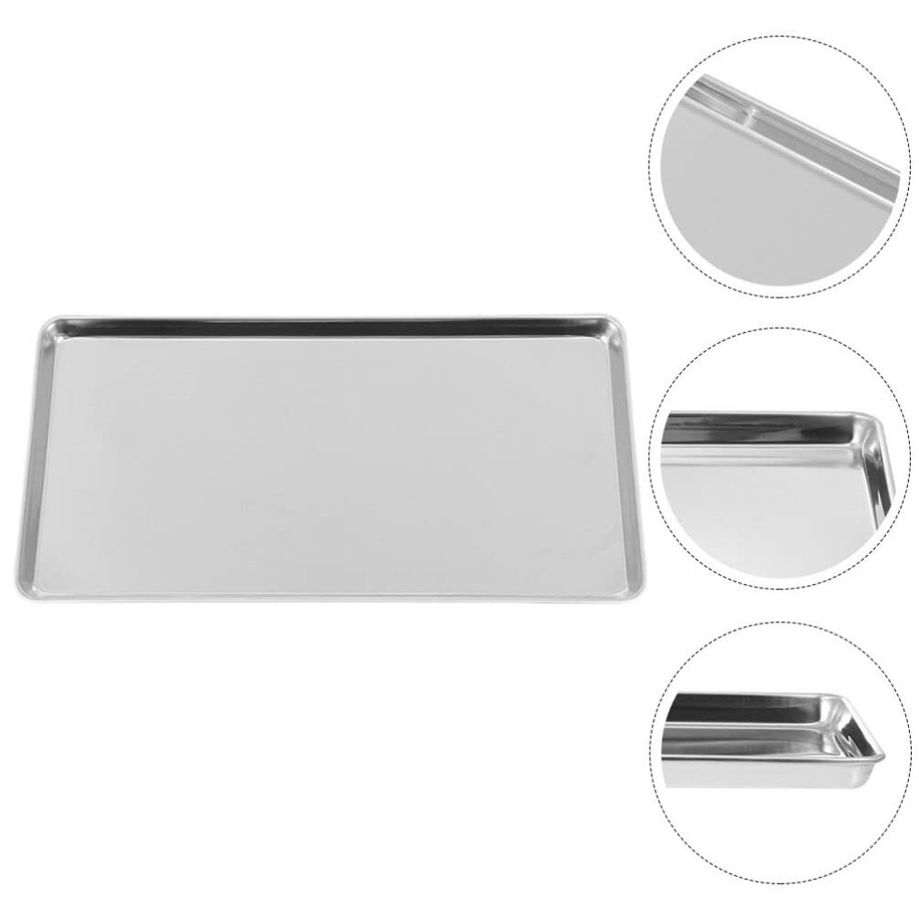 Kichvoe Stainless Steel Rectangle Rice Noodle Plate 10.43X6.10X0.47In Multi-Use