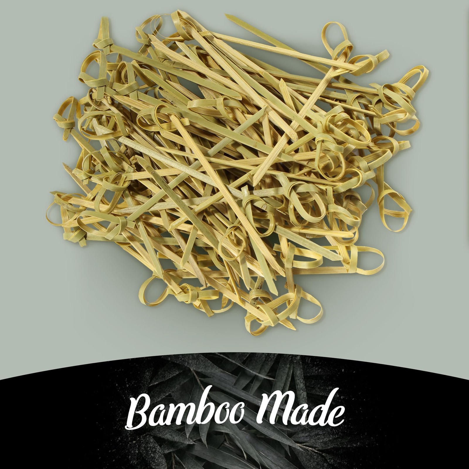 2.6″ Bamboo Green Knot Food and Cocktail Skewer Picks – 1,000 Pieces