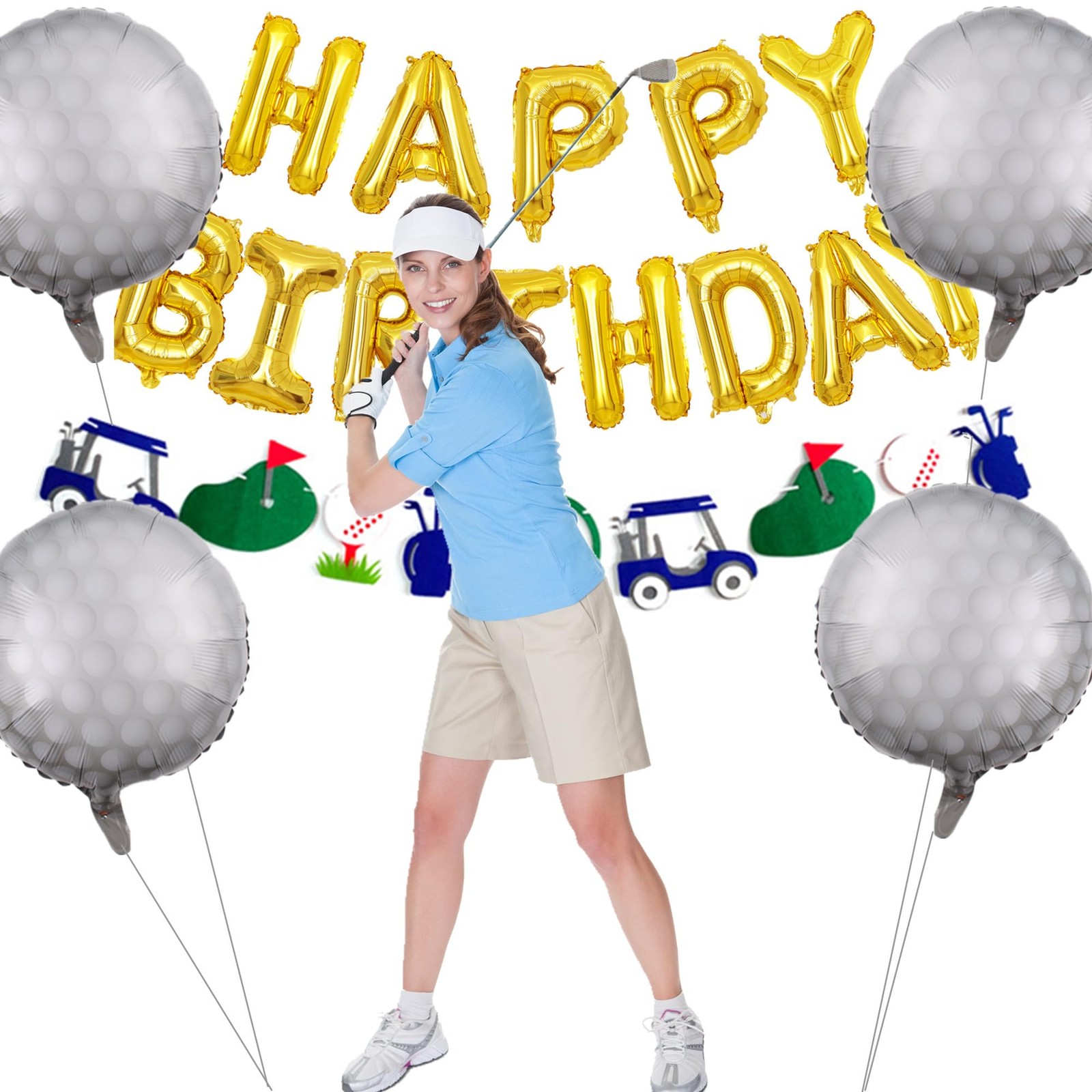 Golf Birthday Party Decorations Happy Birthday Letter Balloons Banner Men Boy…