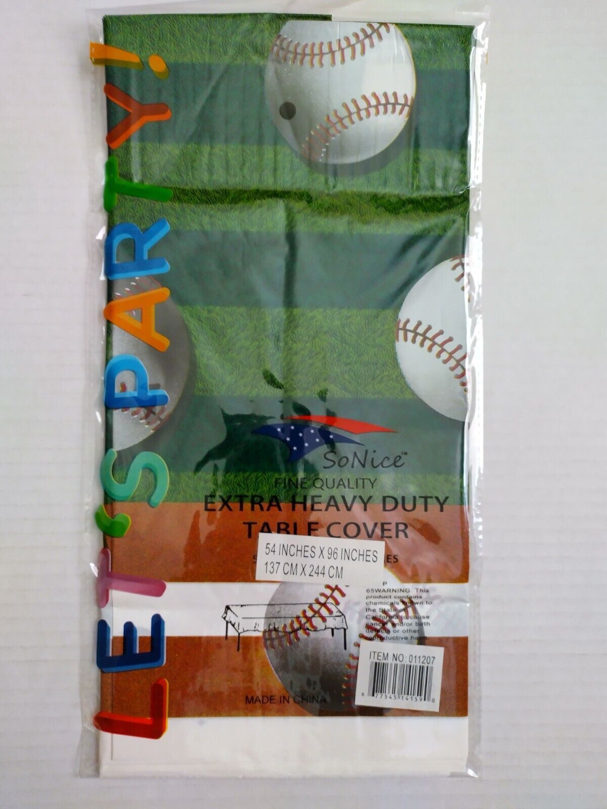 Baseball Table Cover Event Decoration Unisex Adult Kid Tablecloth Birthday Party