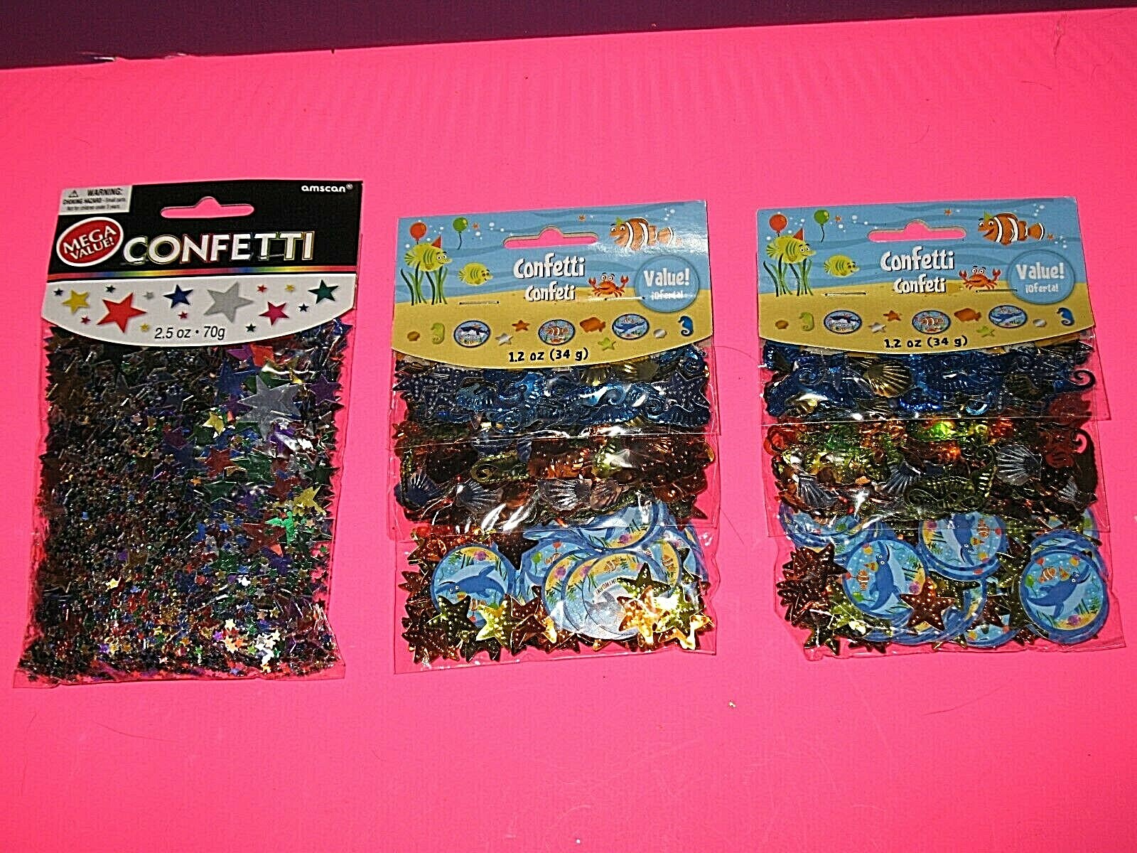 Amscan Ocean Theme & Stars Party Decoration Confetti 3 packs