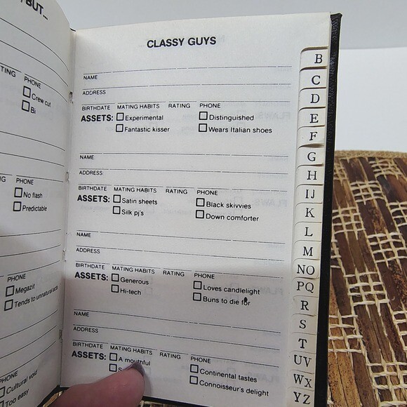 Chippendales Little Black Book 1982 Novelty Adult Humor Gag Gift Address Book