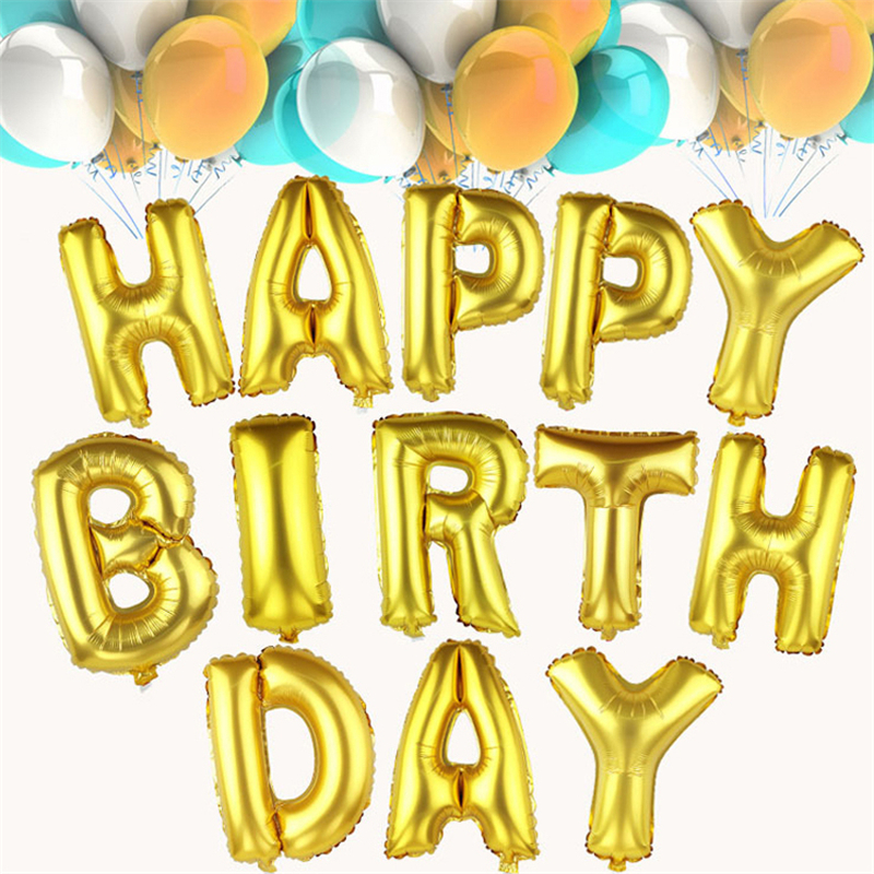 16″ FOIL LETTER BALLOONS NUMBER BALLOON ALPHABET SILVER GOLD PARTY SUPPLIES BABY