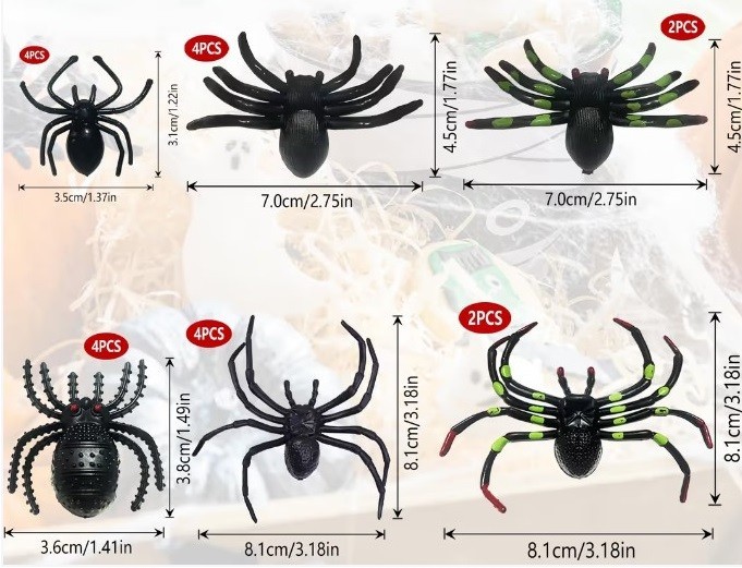 20 Fake Realistic Spider Insect Model Joke Prank Scary Prop Halloween Toy Horror