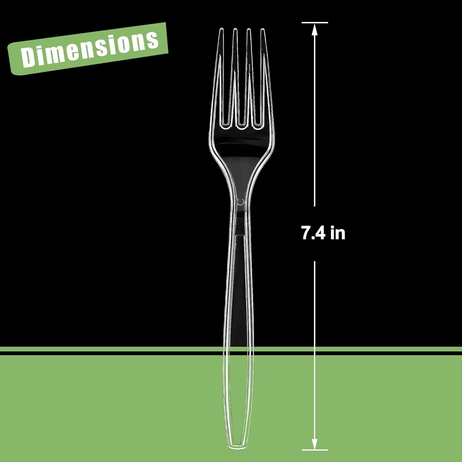 100 Count Disposable Plastic Forks , Clear Plastic Forks Bulk, Heavy Duty Solid