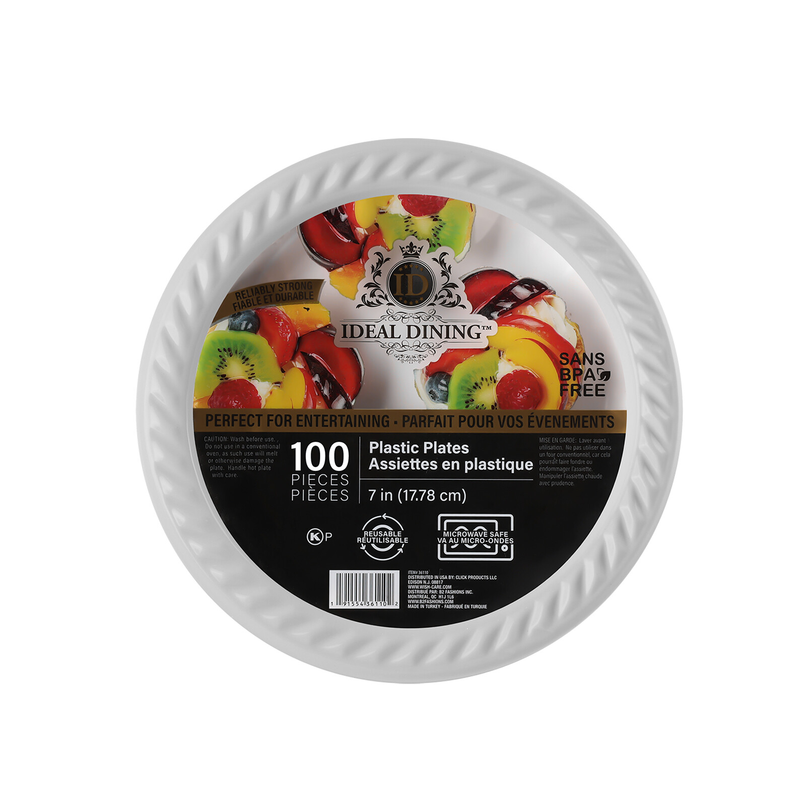 Disposable White Plastic Plates 7″ 9″ 10″Party Dinner Plates Heavy Duty BPA-Free