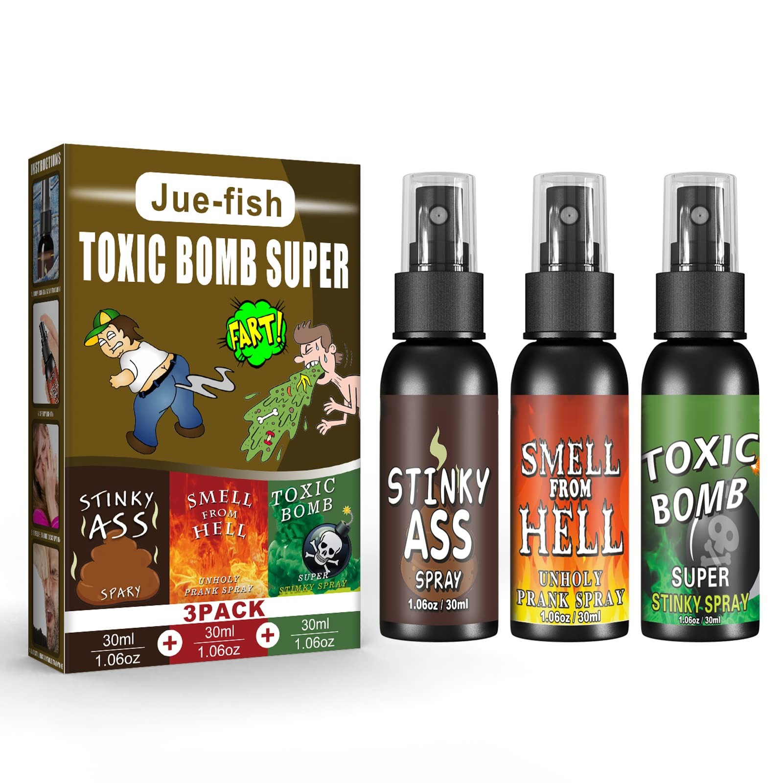 3P Fart Spray Extra Strong 30ml Potent Stink Non Toxic Bomb Prank Gag Gifts