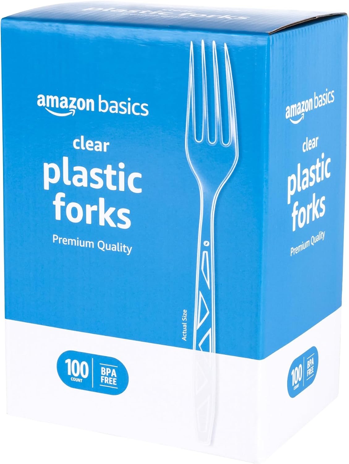 Disposable Clear Plastic Forks, Premium Quality, 100 Count, Large Pack,
