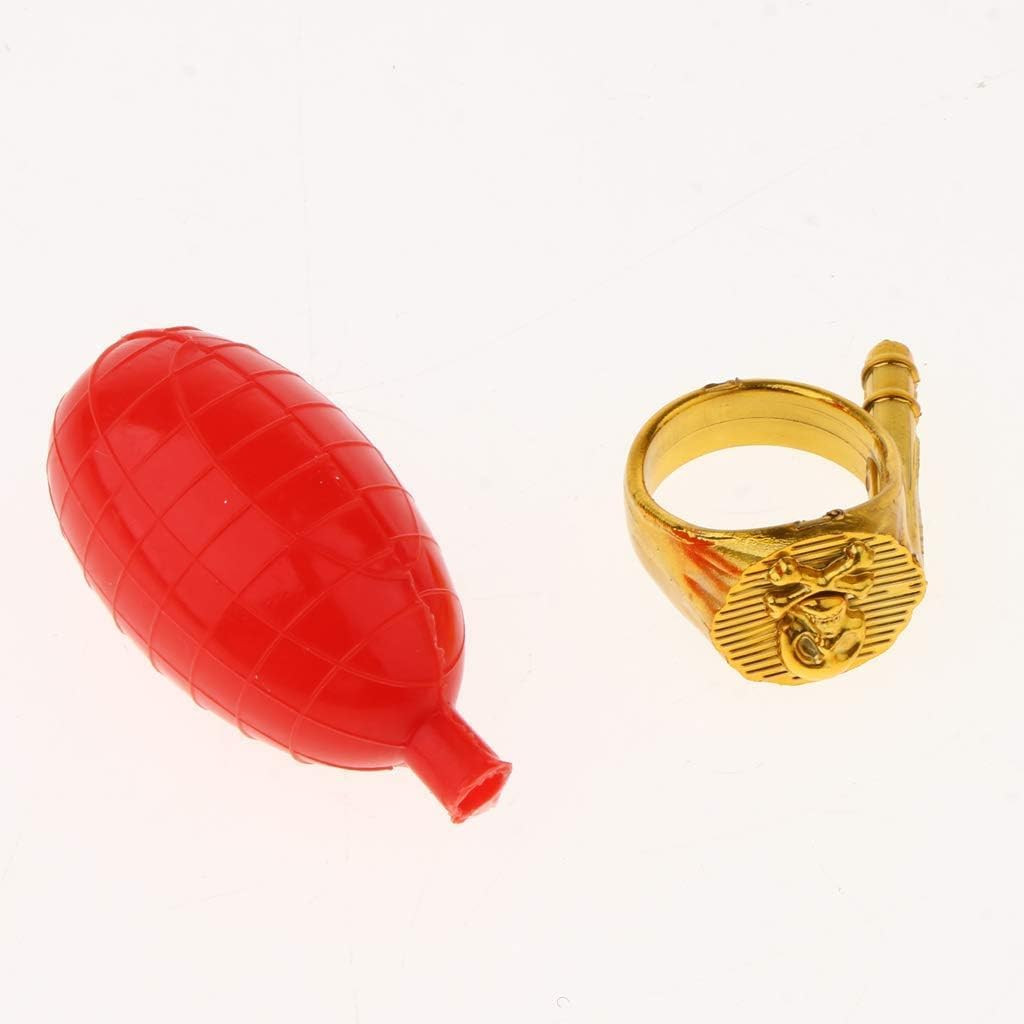 3Pcs Golden and Red Water Squirt Toys Water Spray Ring Tricky Toy Spoof April Fo