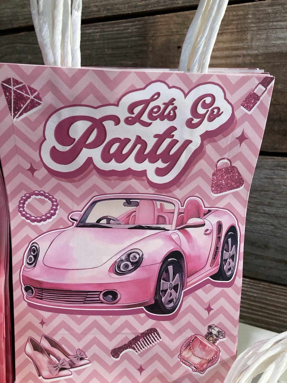 24 Girl Party Treat Favor Bags Pink Glitter Any Occasion New