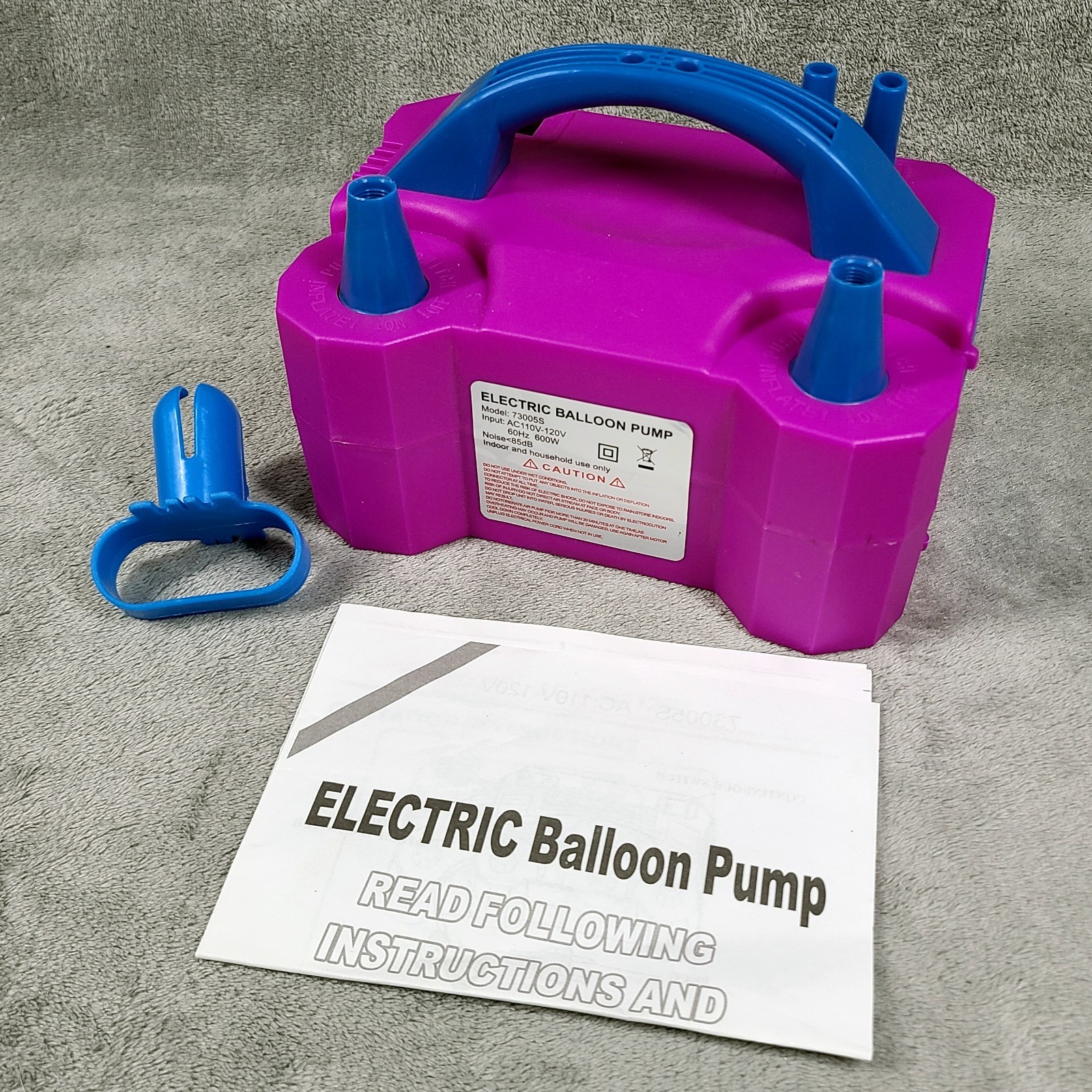Electric Air Balloon Pump 73005S Rose Red 110V 600 Watt in Box