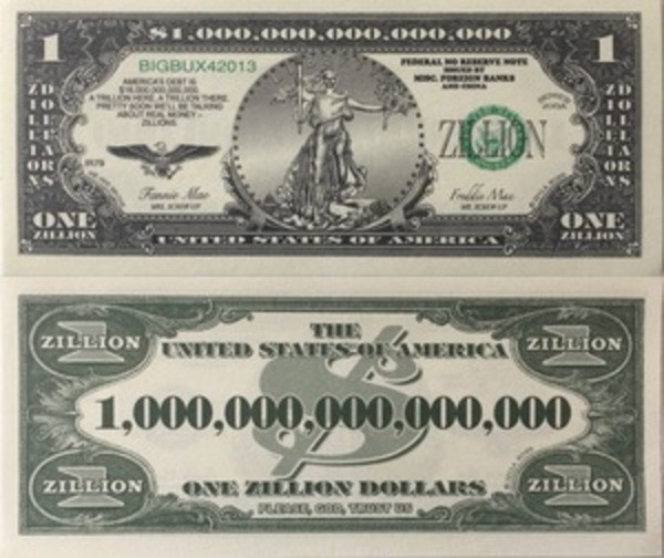 10 TOTAL – Zillion Dollar Funny Money Bills Party Novelty Fake Casino Poker Joke