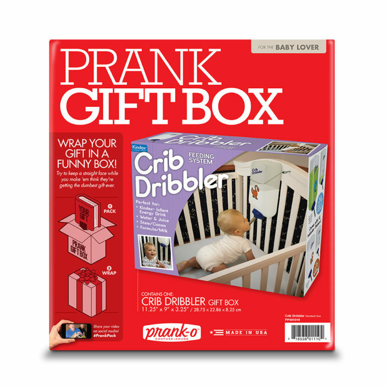 CRIB DRIBBLER – Prank Fake Funny PARODY Baby Shower Joke Gift Box