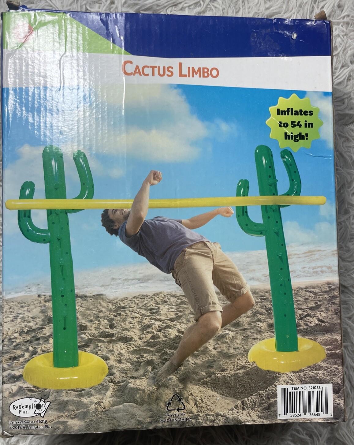 Inflatable Cactus Limbo Game 54” Backyard Party Kids Adults Beach Pool Summer