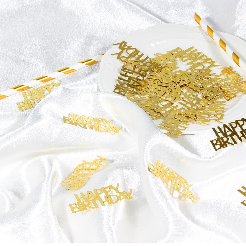 Happy Birthday Confetti, Gold Party Supplies, 100PCS Table Decor