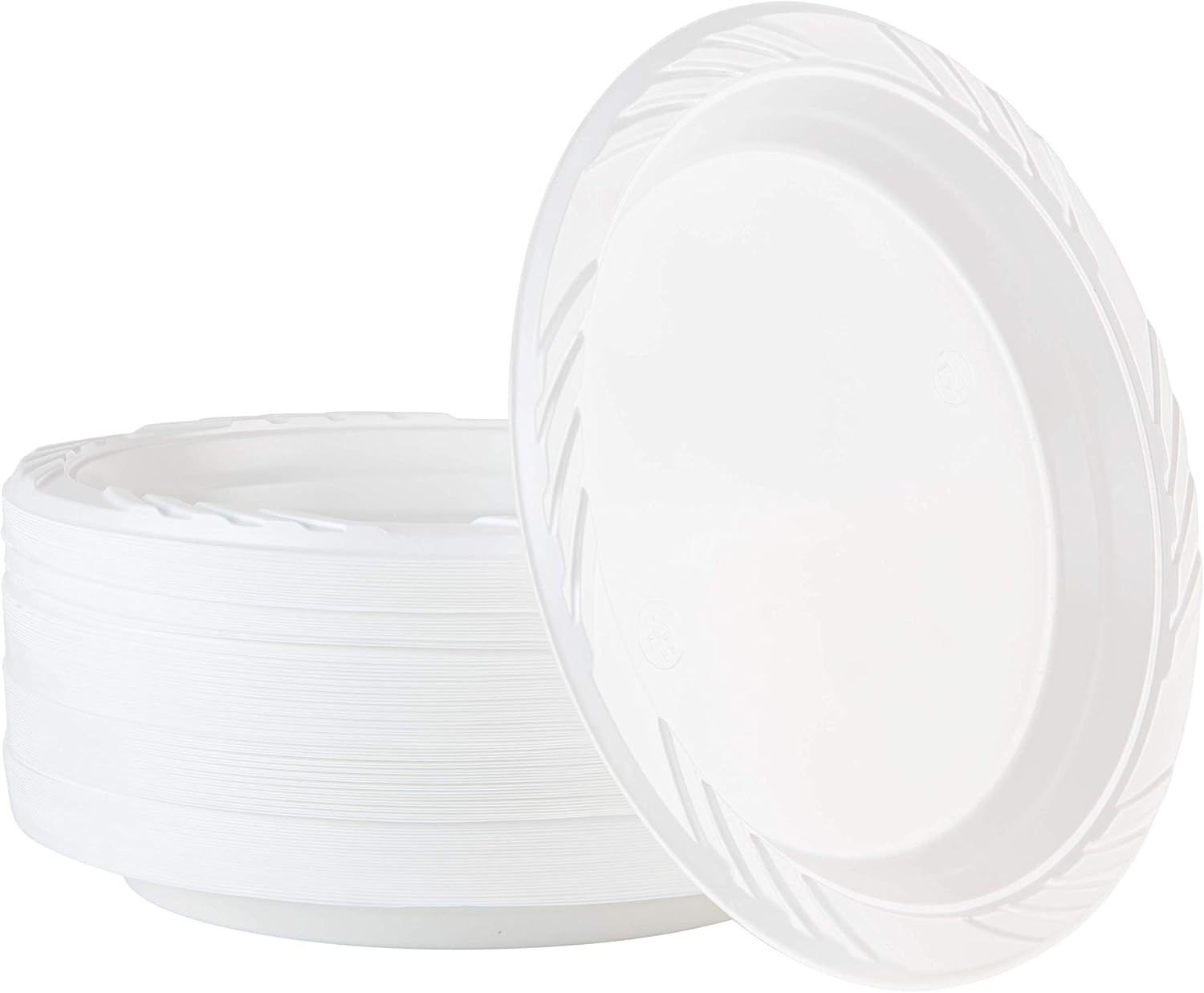 100 Count Disposable 7 Inch White Plastic Plates