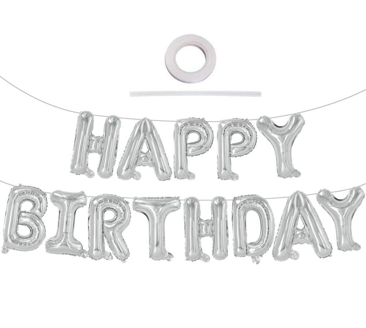 Happy Birthday Balloons Banner Bunting Self Inflating Decoration Letters Balloon