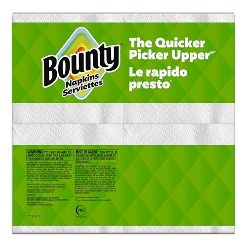 Bounty Paper Napkins, White, 400 Count 400 Count, White