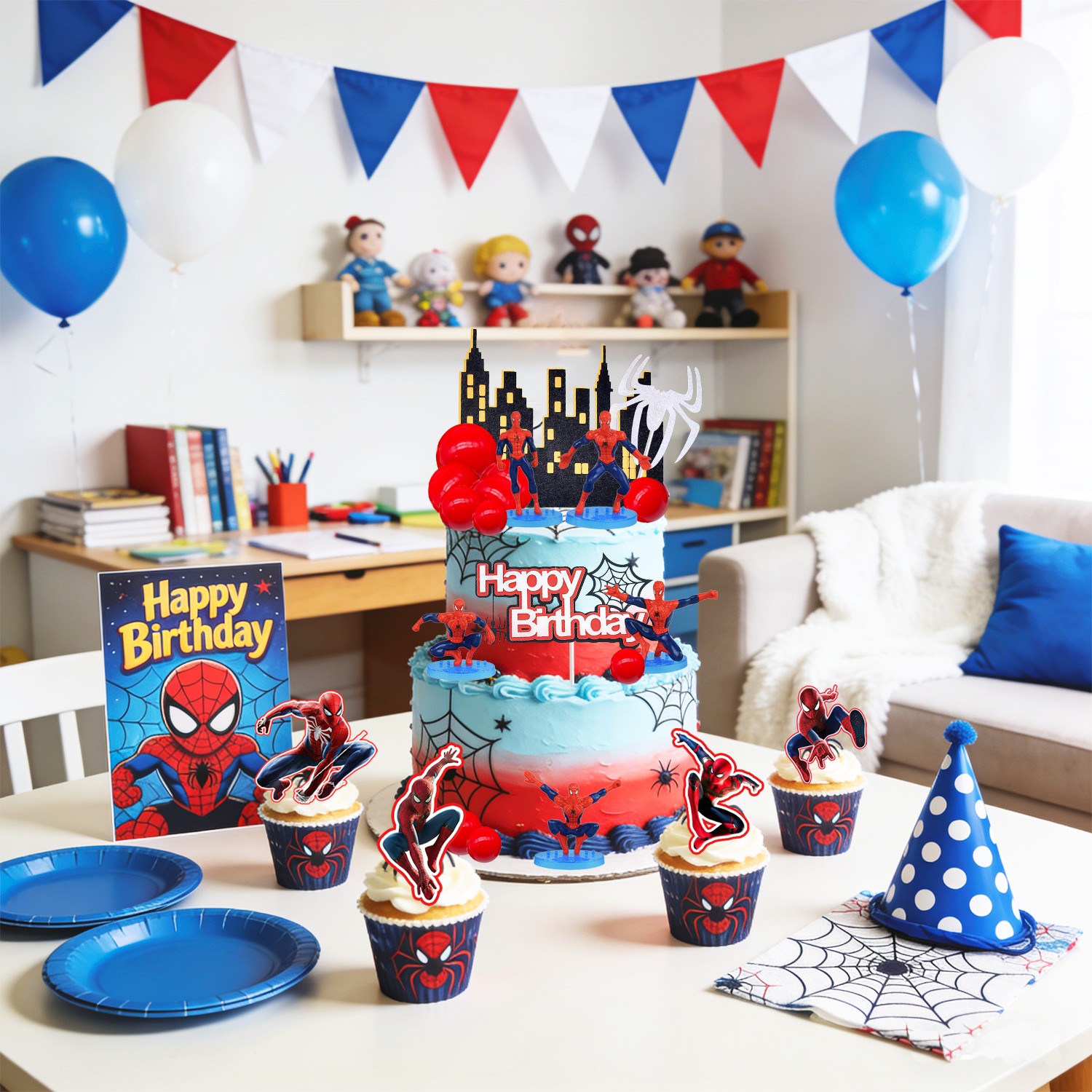3D Spiderman Cake Decoration Marvel Super Hero Cake Topper Avengers Cake Topper
