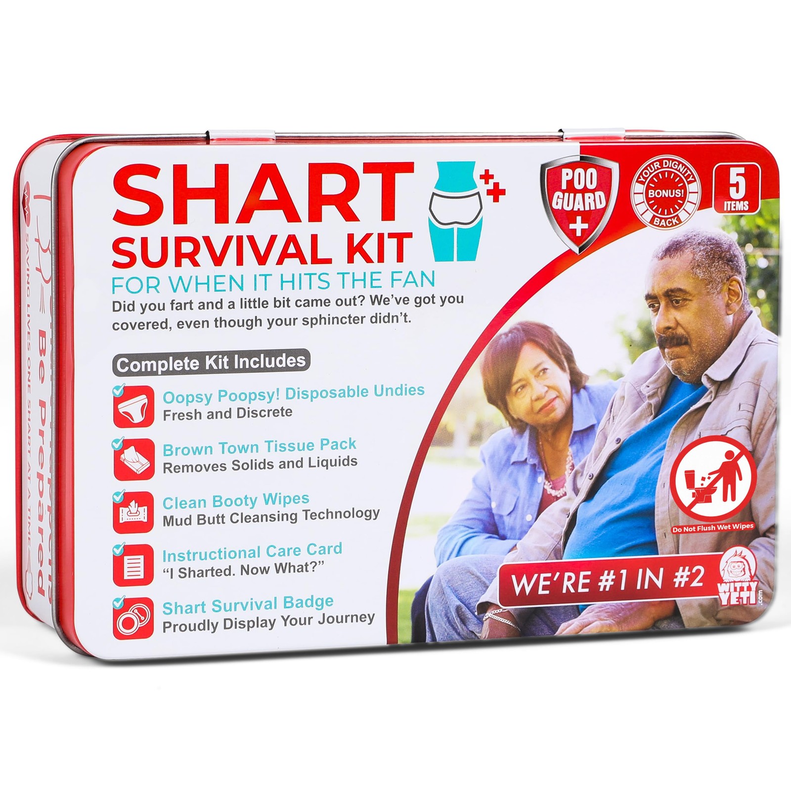 Gag Gift Survival Kit Wet Wipes Tissues Underwear for Prank Party Funny Toilet H