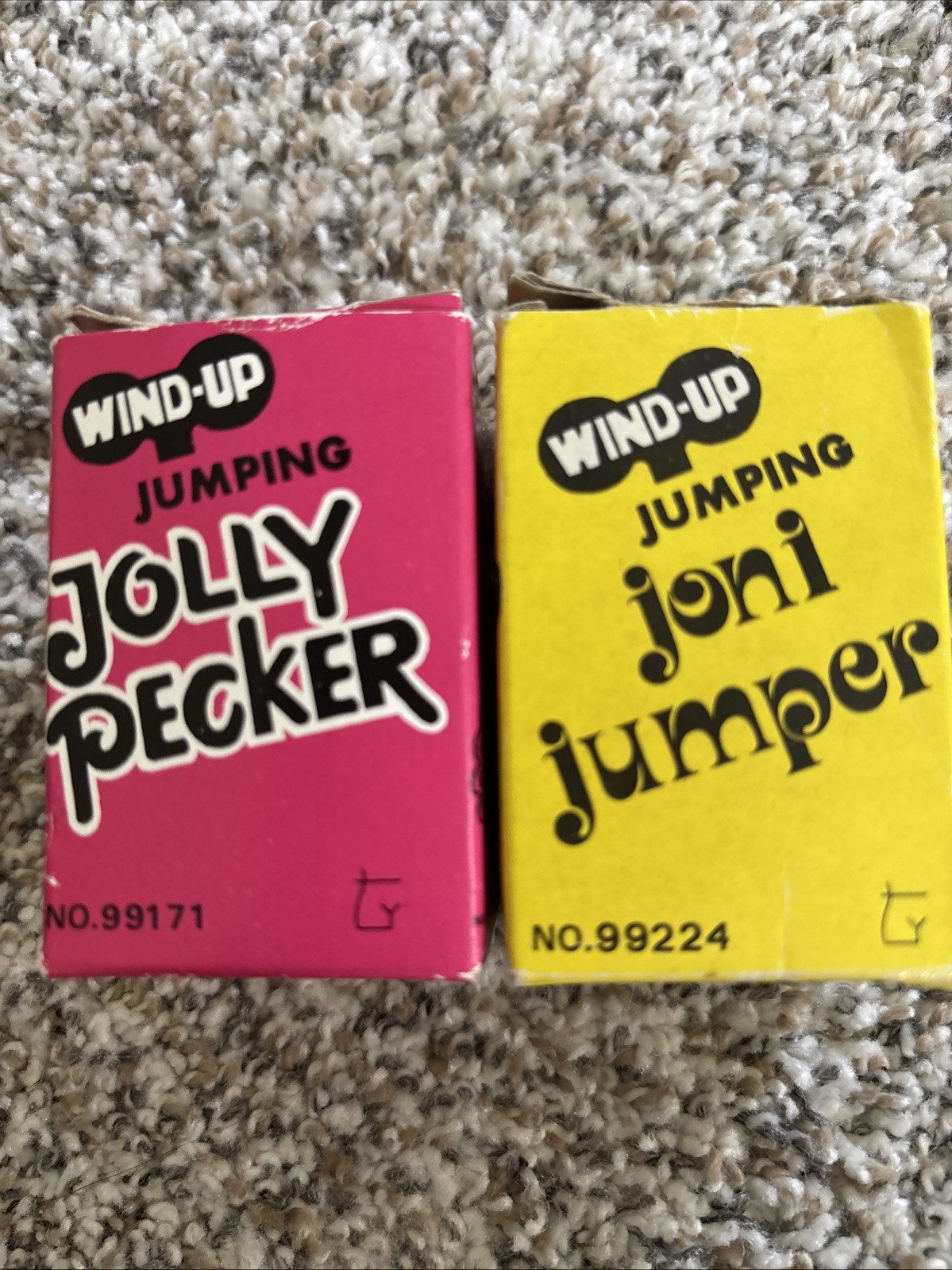 1980 Wind-Up Jumping JOLLY PECKER (99171) & JONI JUMPER (99224) Adult Novelty