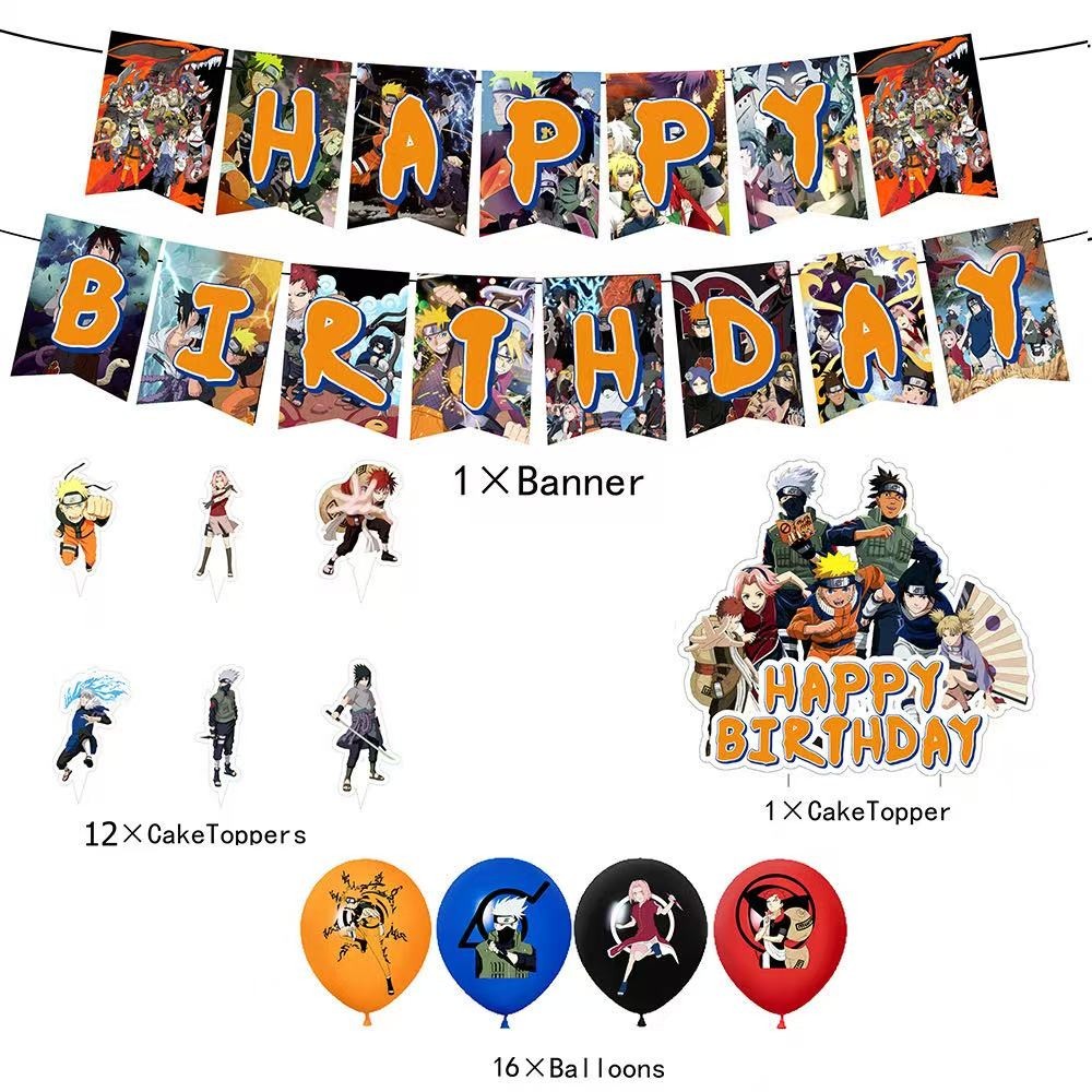 Anime Naruto Shippuden Theme Birthday Party Supplies,Birthday Party Decorate Set