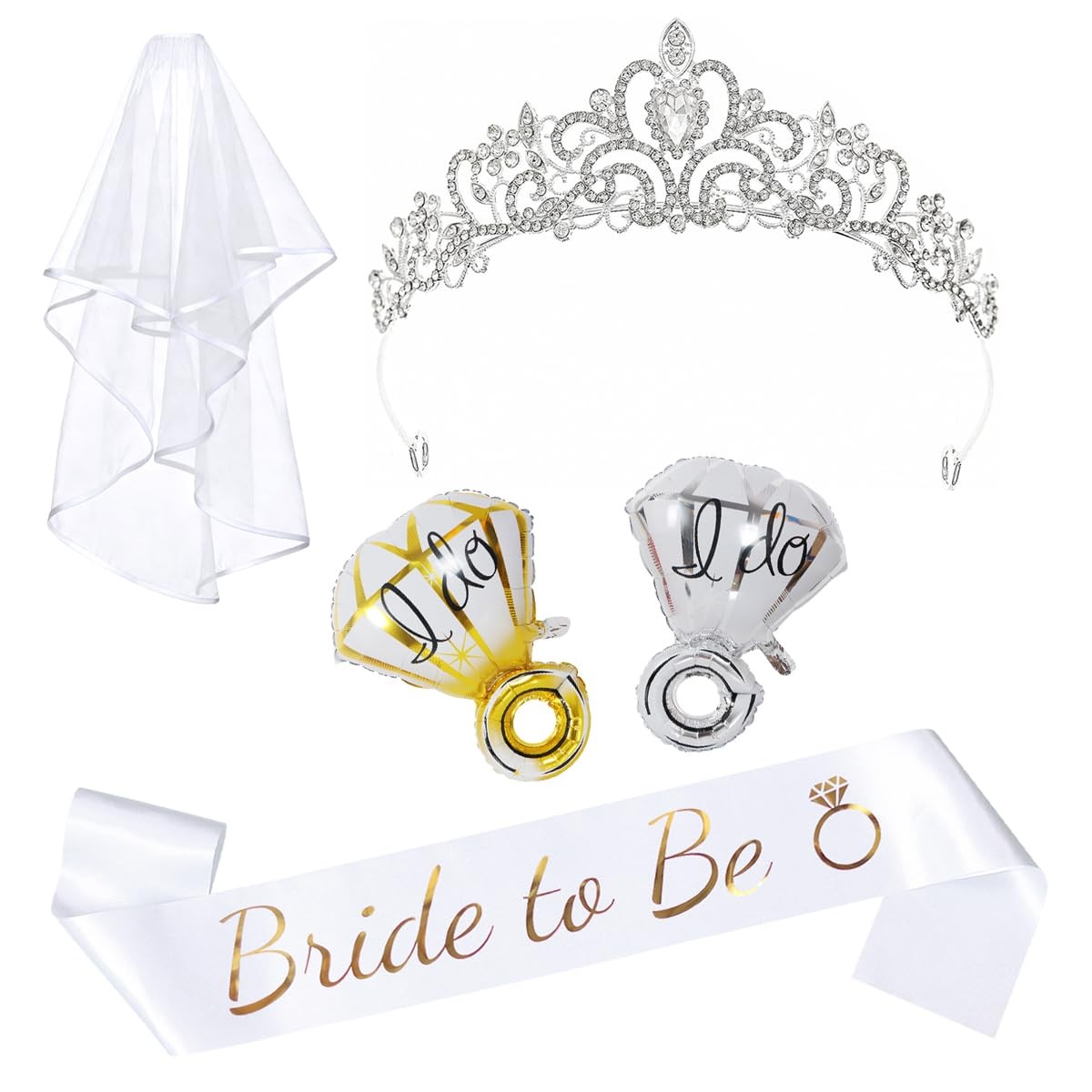 Bachelorette Party Favors – 5 Packs Bride to Be Decorations Set with Crown, V…
