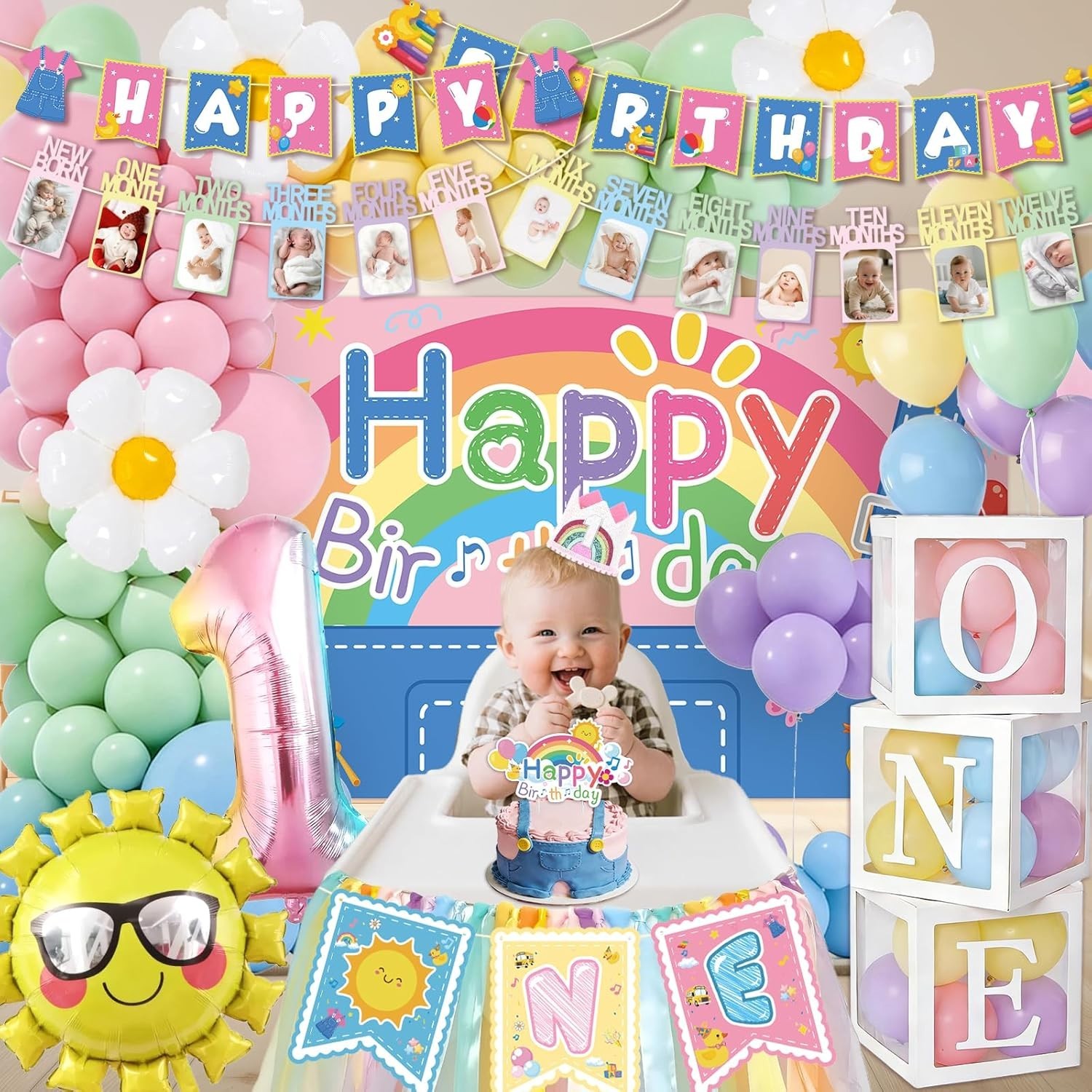 Rachell English Teacher 1st Birthday Party Complete Decorations Set