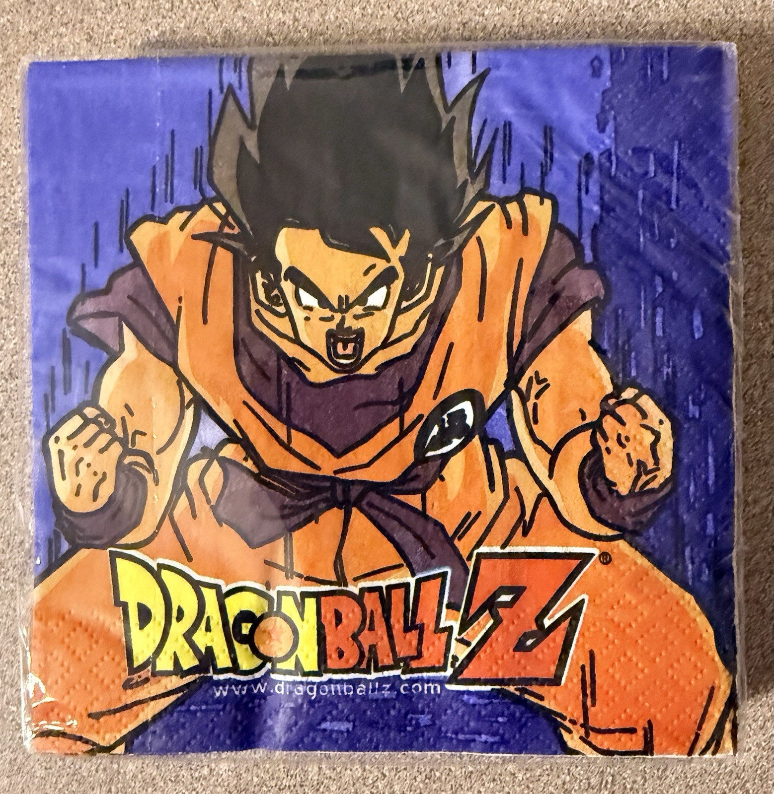 Vintage Dragon Ball Z Beverage Napkins 16ct Sealed DesignWare 2002 NOS Goku