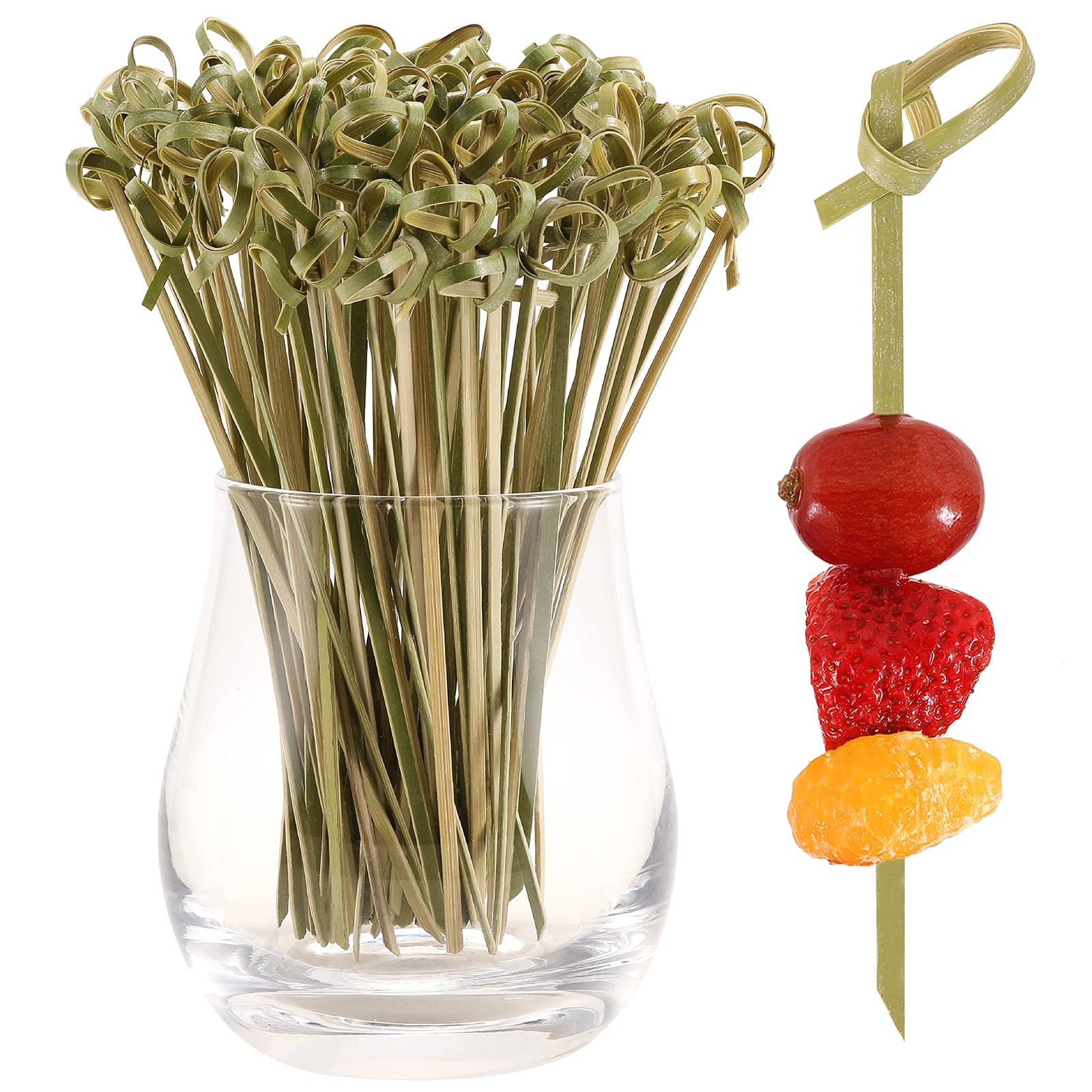 200 Pcs Cocktail Picks 4.7 Inch Toothpicks For Appetizers Natural Bamboo Knot Sk