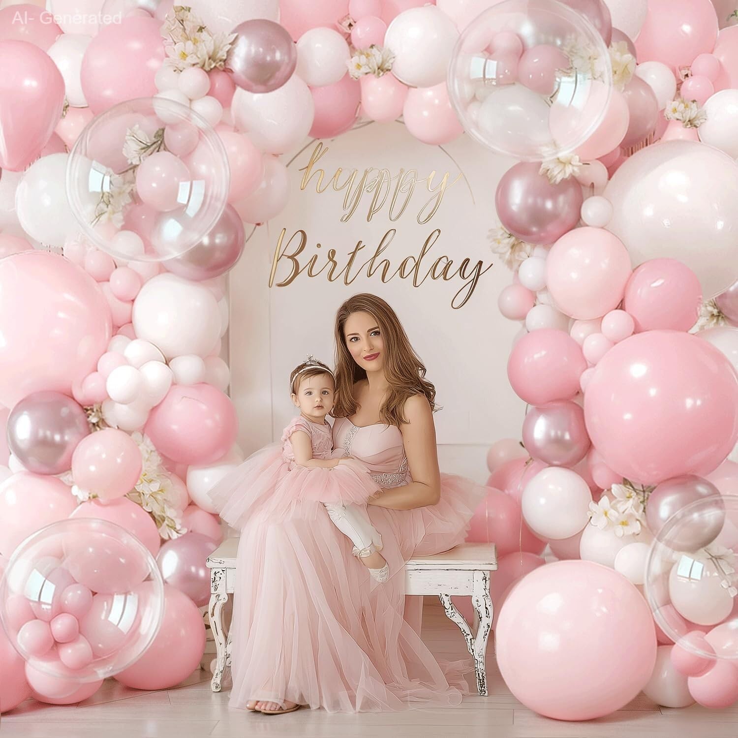 Pink and White Balloon Arch Kit, Pastel Pink Balloon Garland with Dusty Light…