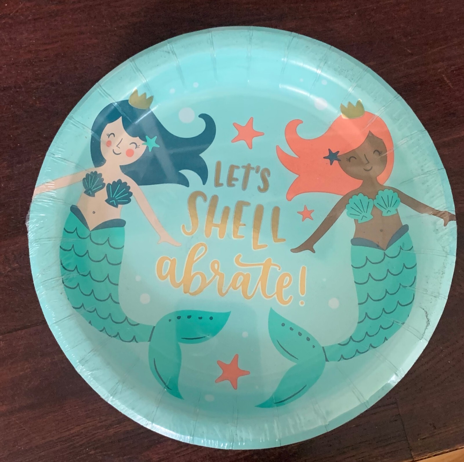 Spritz 10ct Let’s Shellabrate Mermaid Birthday Dinner Plates – 8.5″