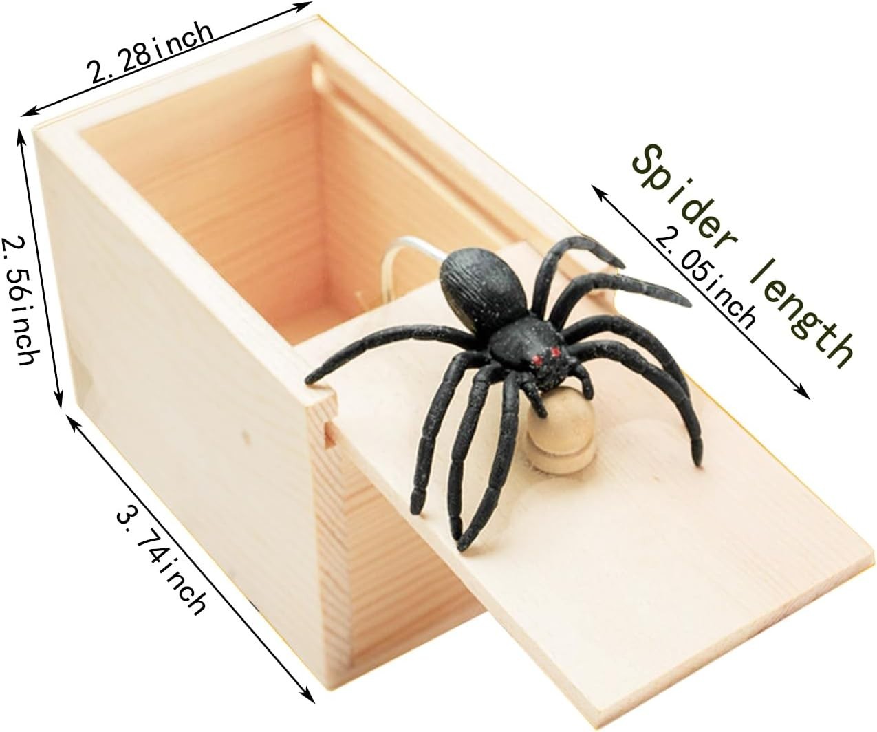 Rubber Spider Prank Box Handcrafted Wooden Surprise Money Surprise in a Box