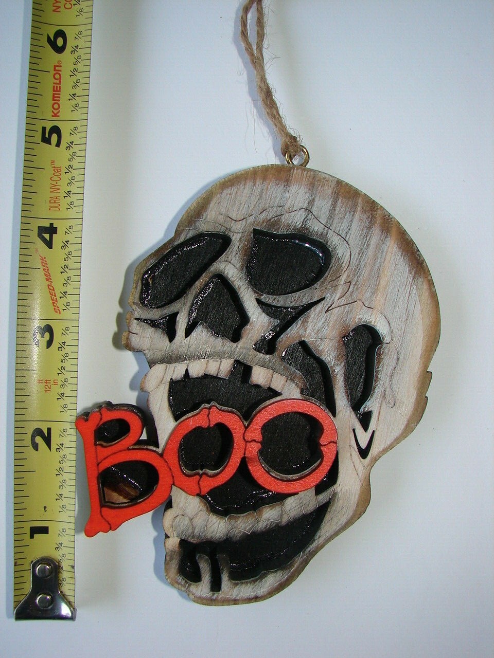 Halloween SCARY 5″ Wooden Mouth Skull Skeleton Ornaments Horror Decoration BOO!