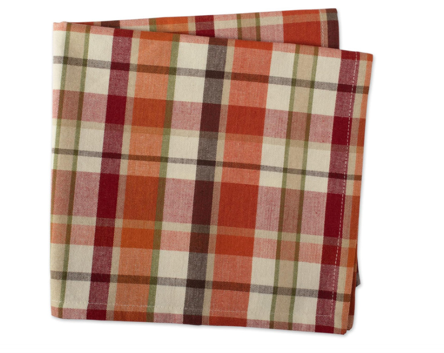 DII Thanksgiving & Fall Table Decoration Autumn Farmhouse Plaid, Napkin Set, 20x